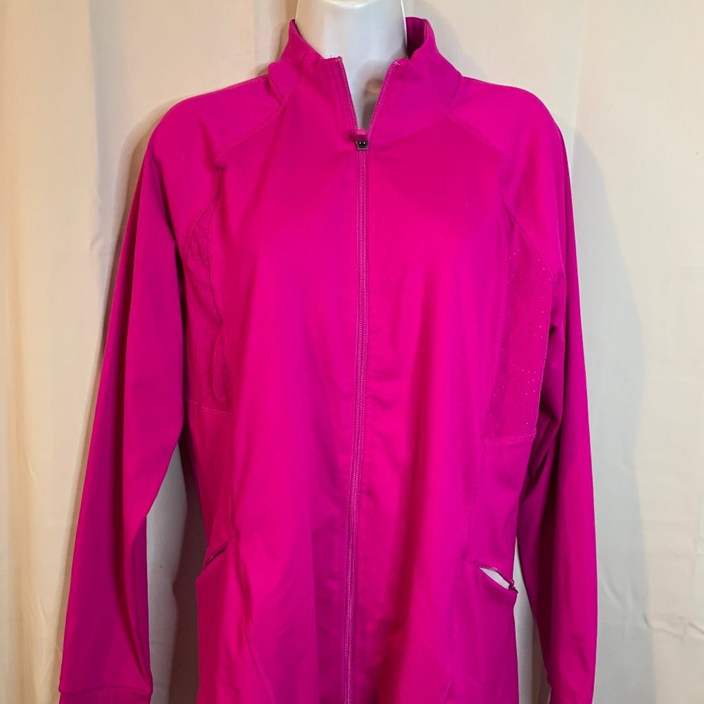 Women's Free2B Size L -Pink Long Sleeve Full Zip Athletic Jacket w/ Thumb Holes